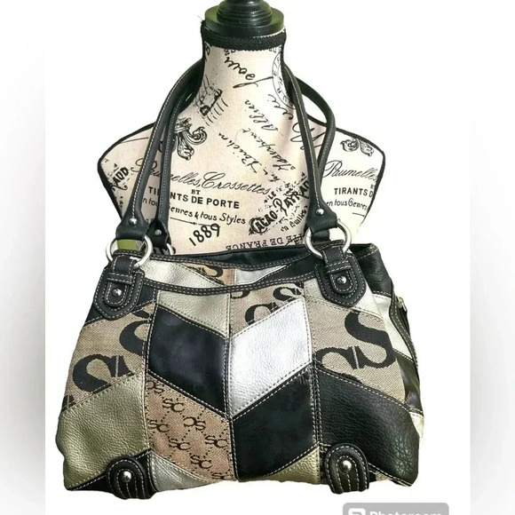 Sophia Caperelli Brown Patchwork Leather Bag with A Steve Madden Wristlet - Picture 7 of 15